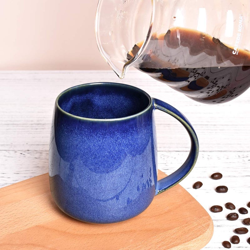 Bosmarlin Ceramic Coffee Mug, Blue Tea Cup for Office and Home, 13 oz, Dishwasher and Microwave Safe, 1 Pack (RoyalBlue(Glossy)) - Image 5